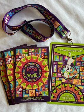 Disneyland 2025 Food & Wine Festival Souvenirs: Sip & Savor Pass, Festival Guide